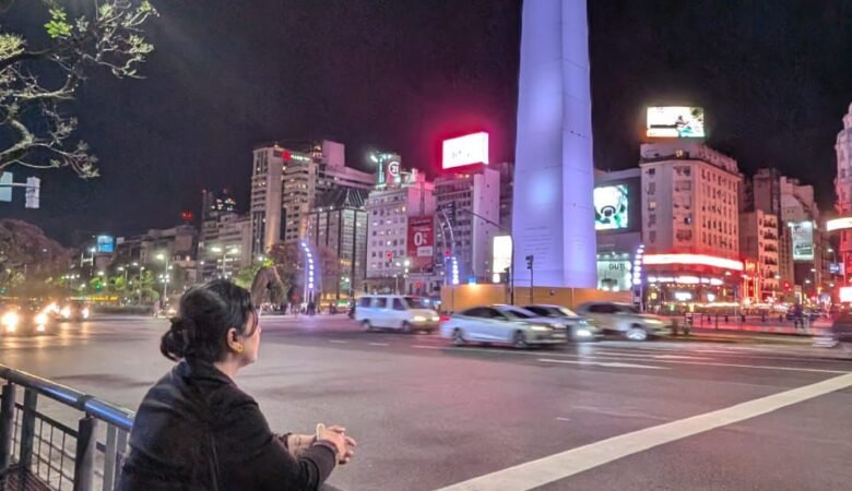 Diana Socha en Buenos Aires Obelisco Foto de Jaime Cortés