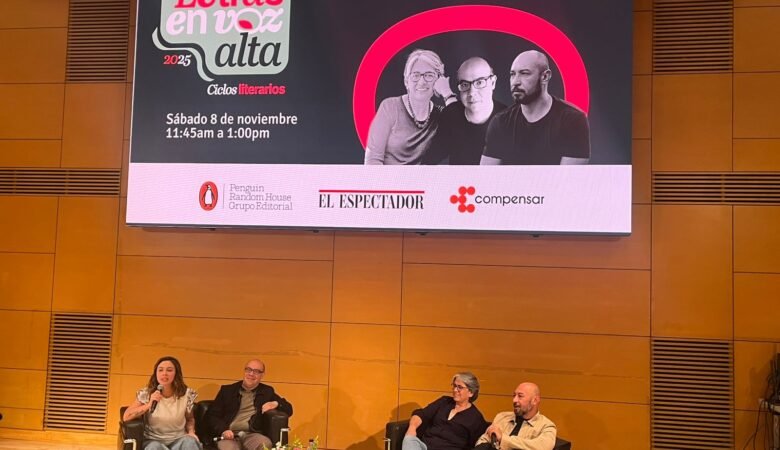 Yolanda Ruiz, Laura Camila Arévalo, Ricardo Silva, Gimer Mesa. Evento Letras en voz alta 2025