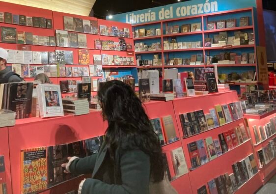 Feria del libro 2024. Diana mirando libros.